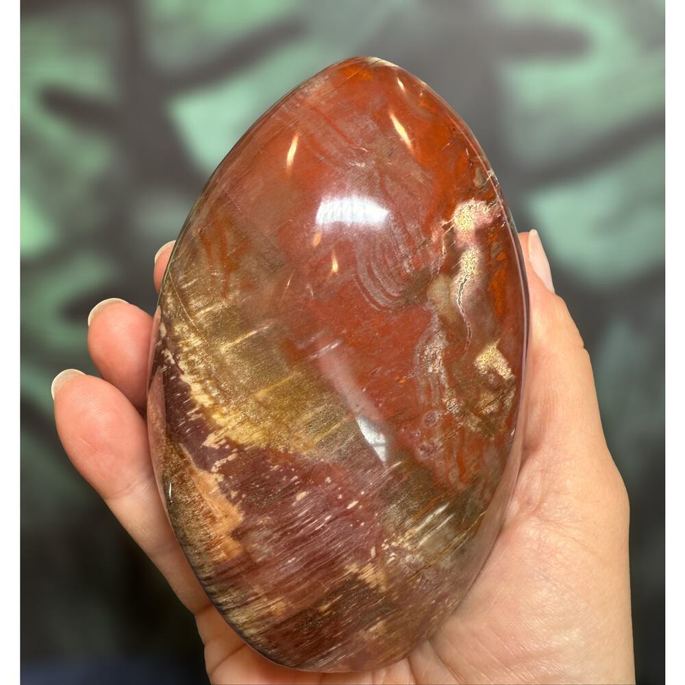 Large Polished Ocean Jasper Standing Freeform | Red, Ochre & Cream Banding